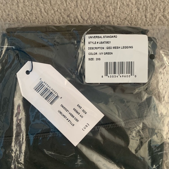 Universal Standard Size 2XS Geo Mesh Leggings in Ivy Green - Picture 5 of 5